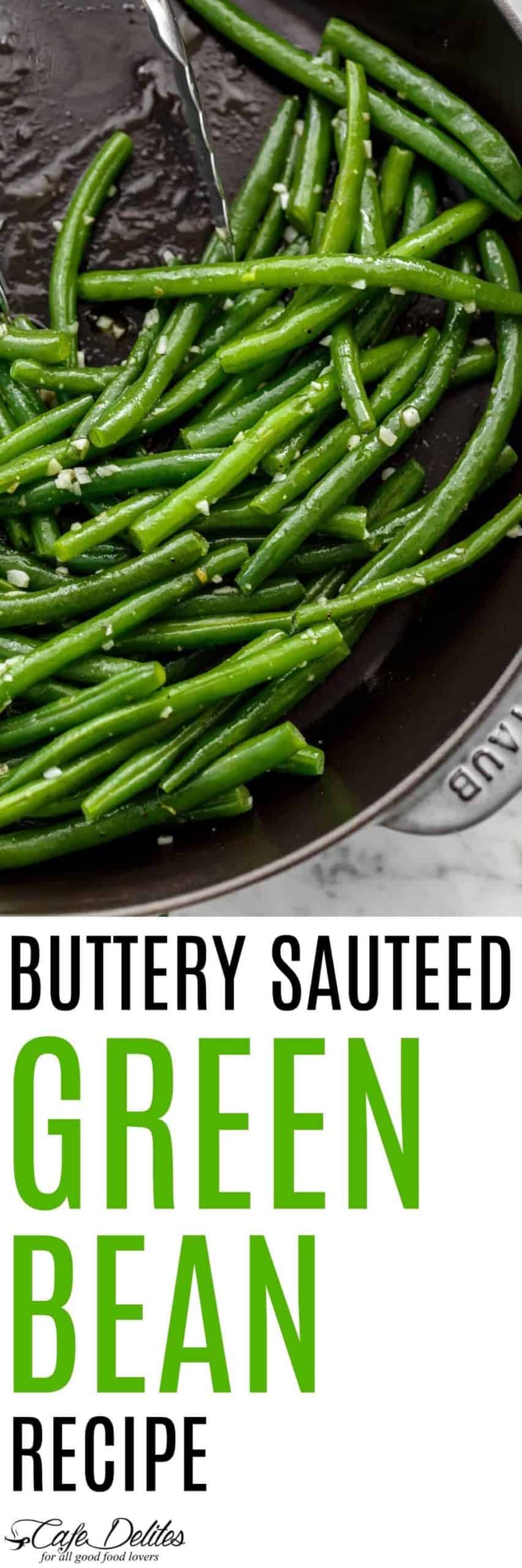 Sautéed Green Beans in a pan.